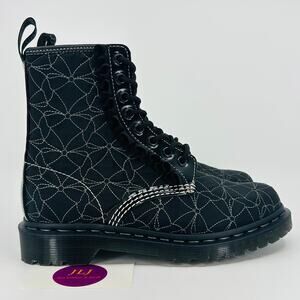 Dr. Martens Women's 1460 Frill Black Whimsygoth Lace Up Combat Boots Size 7